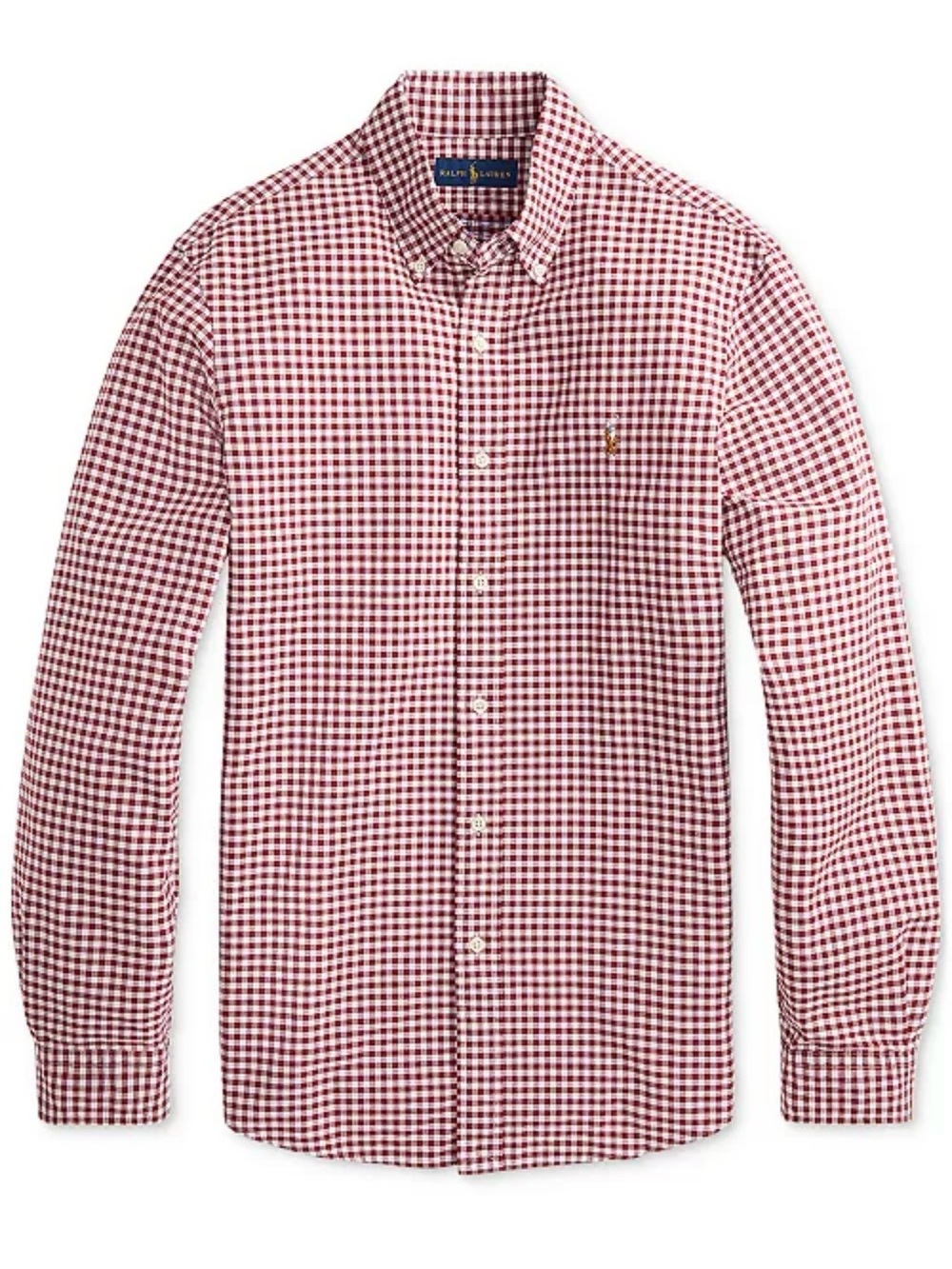 Ralph Lauren Red and White Gingham Button-Down Shirt